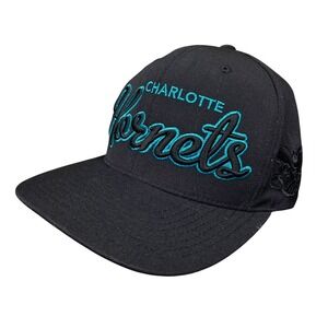 Mitchell‎ & Ness Charlotte Hornets Hardwood Classics Black Snapback Hat Cap NBA
